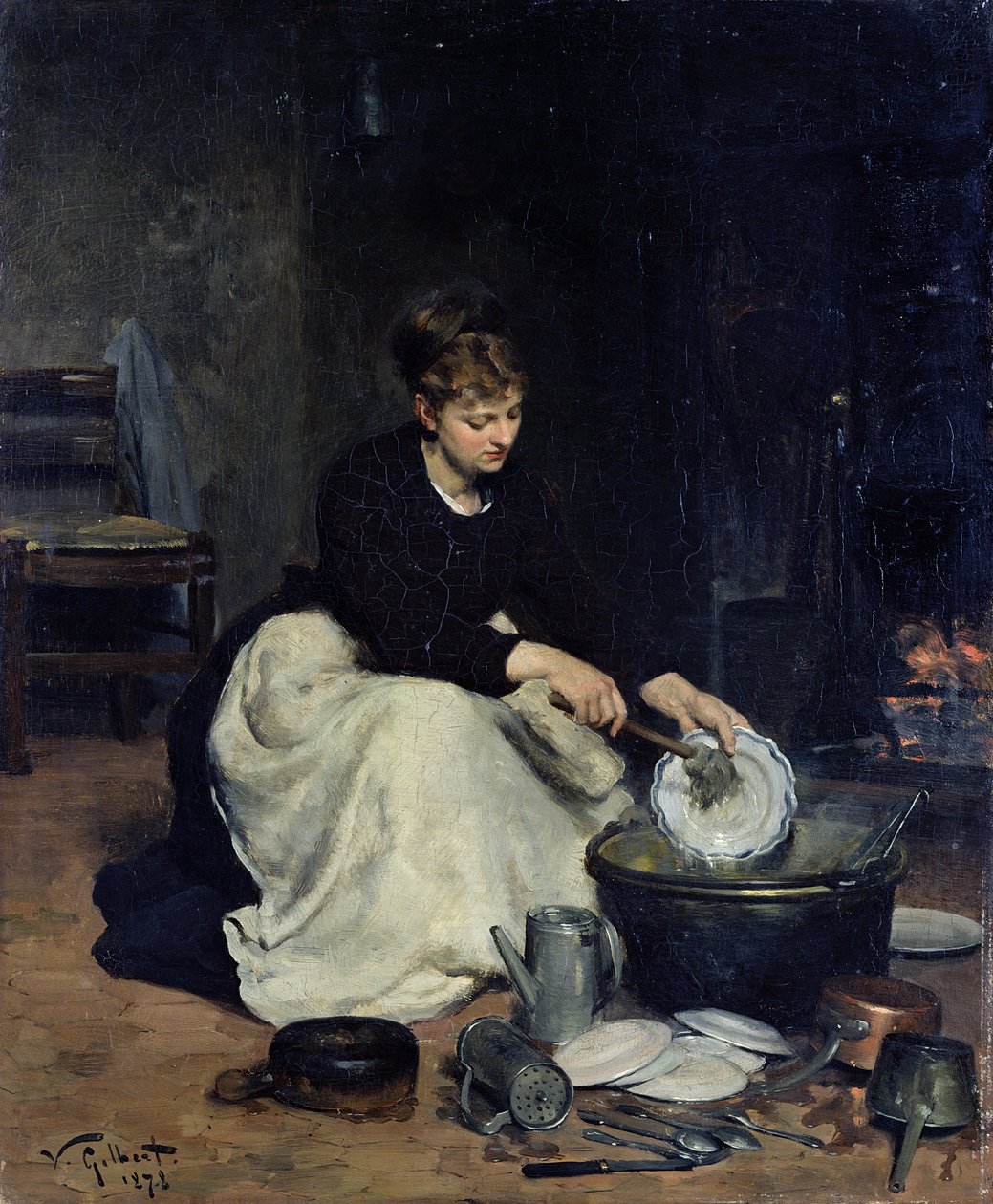 The Kitchen Maid Disk av Victor Gabriel Gilbert