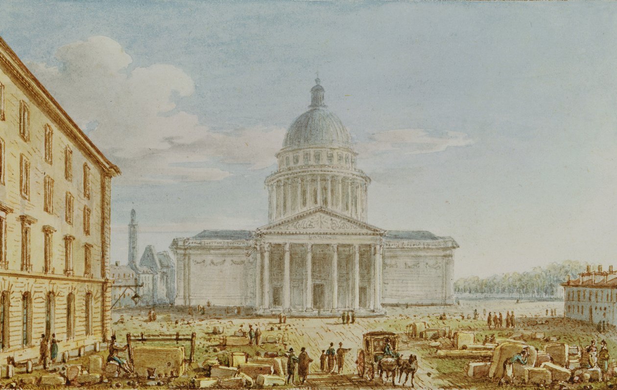 Utsikt över kyrkan St. Genevieve, Pantheon, 1700-1800-talet av Victor Jean Nicolle