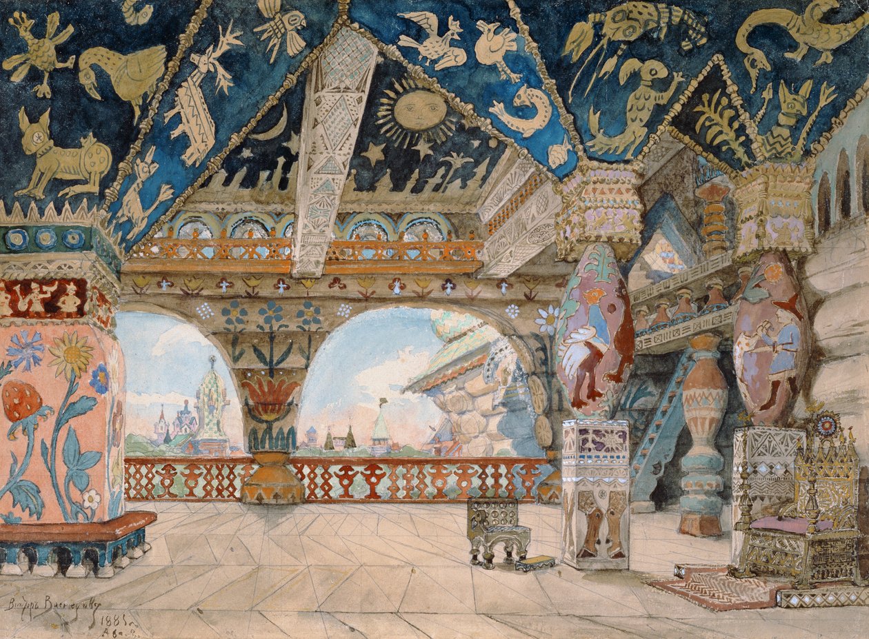 Scenografi till Nikolai Rimskij-Korsakovs opera "Snöfröken", 1883 av Victor Mikhailovich Vasnetsov