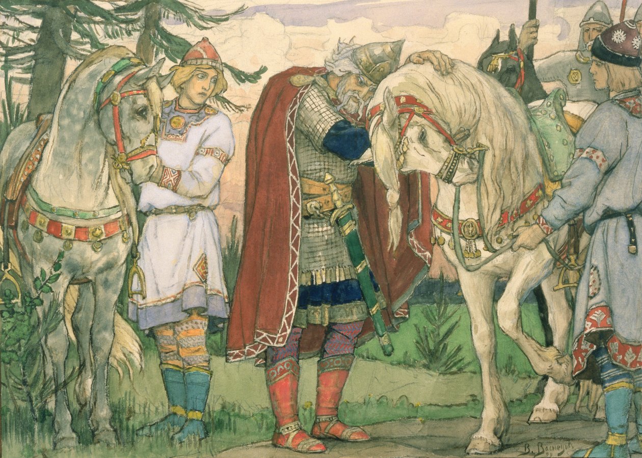 Prins Olegs sång, 1899 av Victor Mikhailovich Vasnetsov