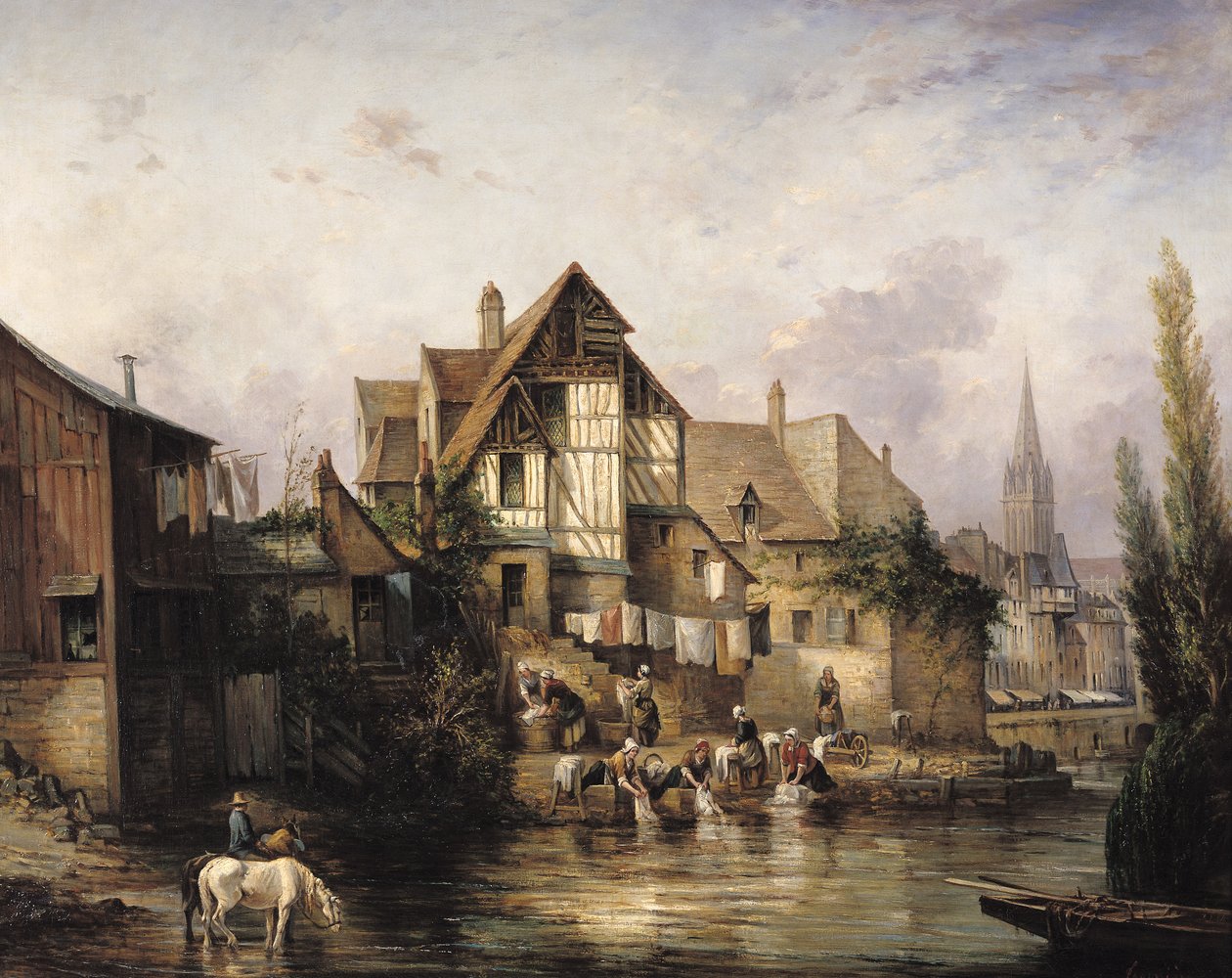 The Petits Murs Wash-House av Victor Theophile Tesniere