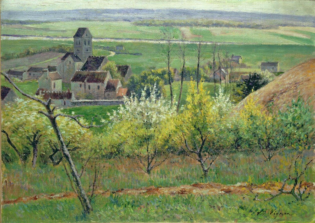 En by i närheten av Auvers, ca 1885 av Victor Vignon
