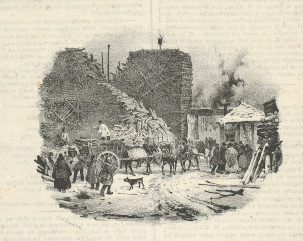 Vedeldningsplats, 1800-tal av Victor Adam