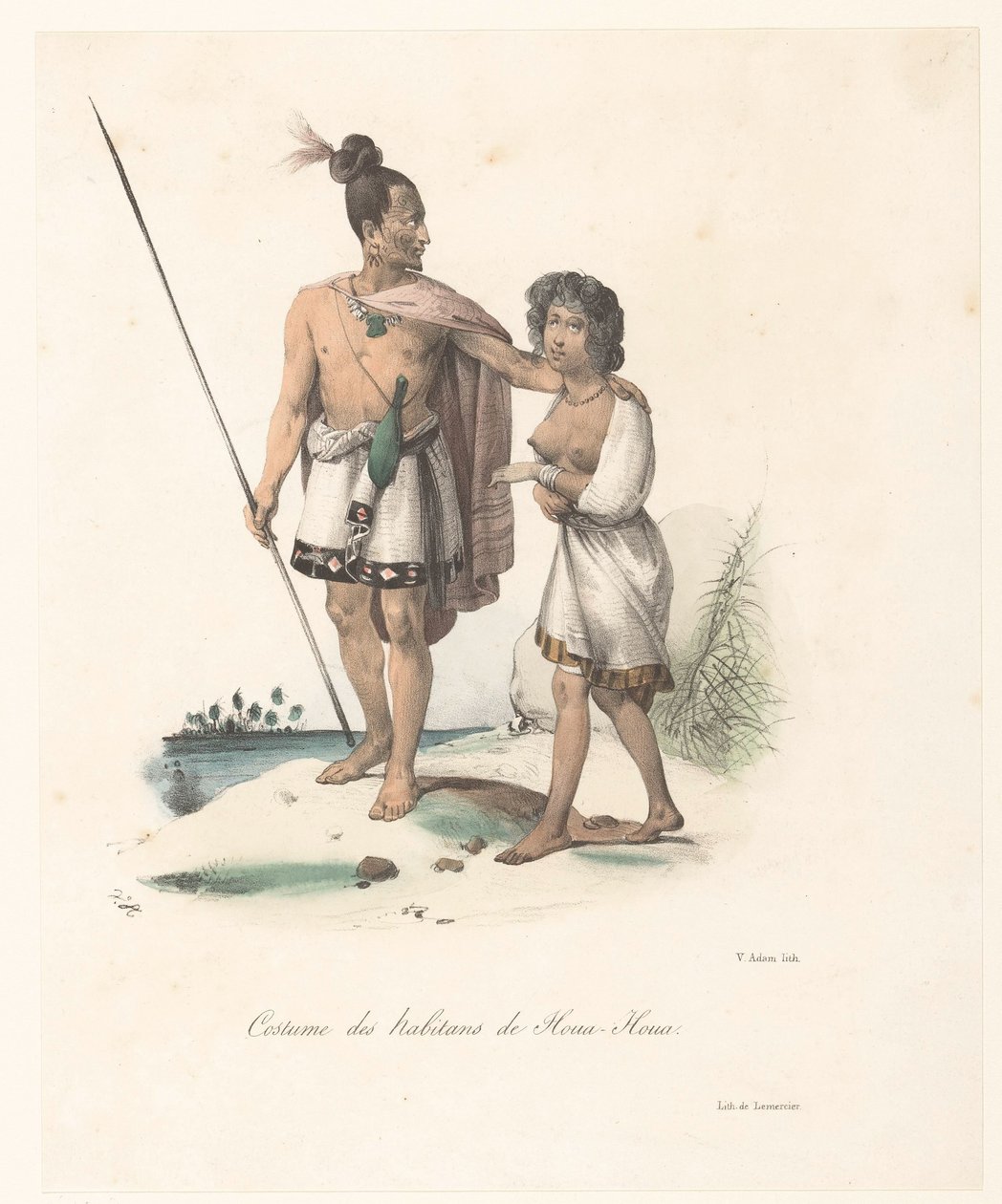 Kläder för invånarna i Houa-Houa (Nya Zeeland) Costume des habitans de Houa-Houa (titel på objekt) Exploration of the Astrolabe (serietitel) Voyage de découvertes de l