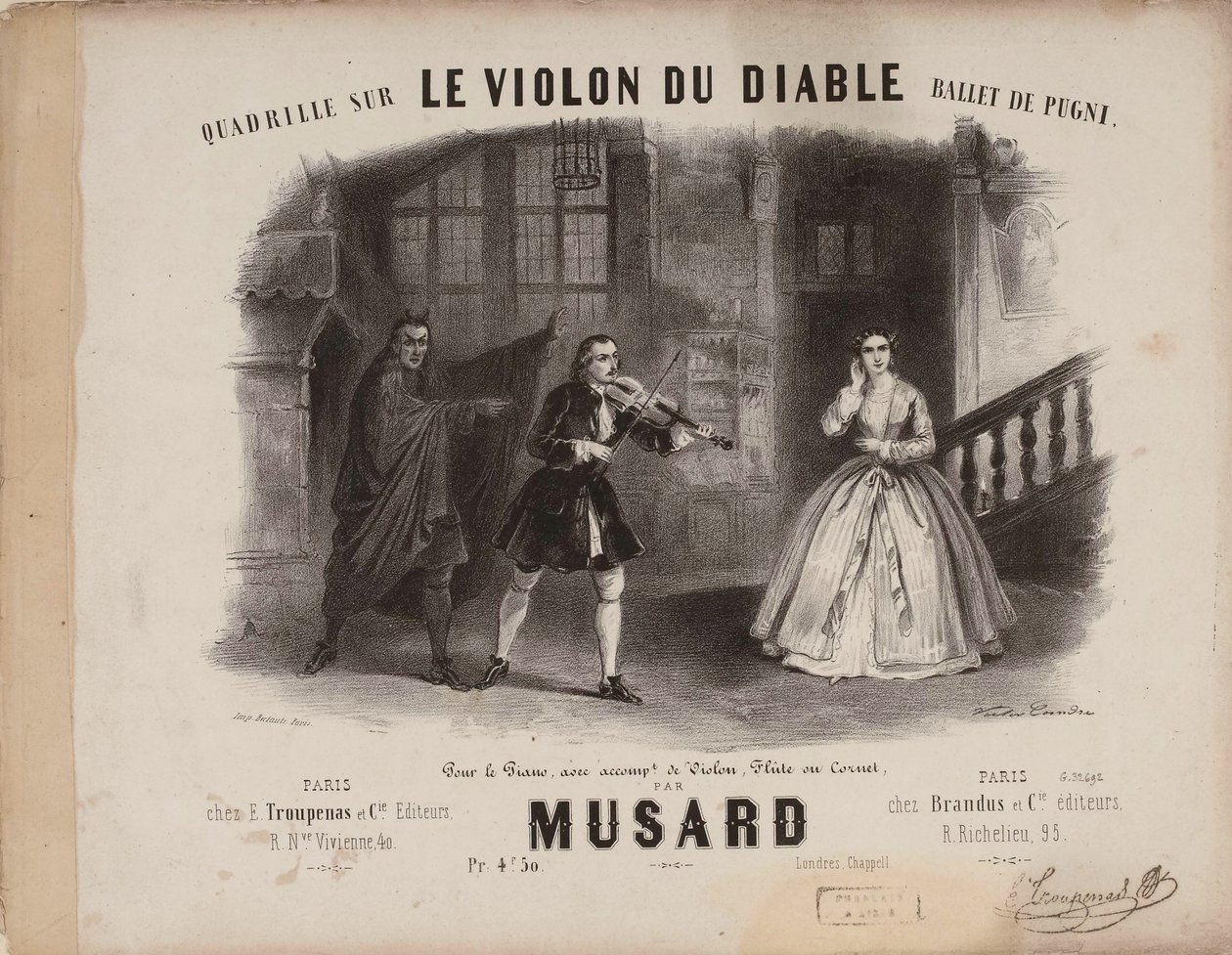 Quadrille för Le Violon du Diable av Cesare Pugni, ca. 1849. av Victor Coindre
