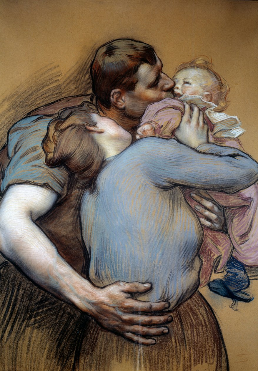 Familjen. Teckning av Victor Prove (1856-1943) av Victor Emile Prouve