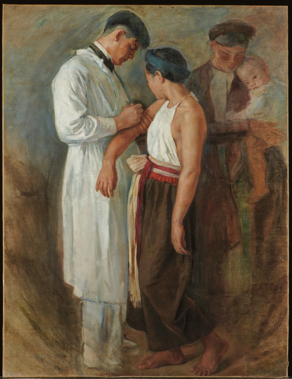 La Vaccination, ca 1923 (olja på duk) av Victor Francois Tardieu