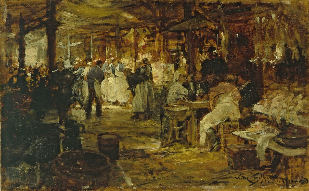 Le marché de la Madeleine, ca 1890 (olja på trä) av Victor Gabriel Gilbert
