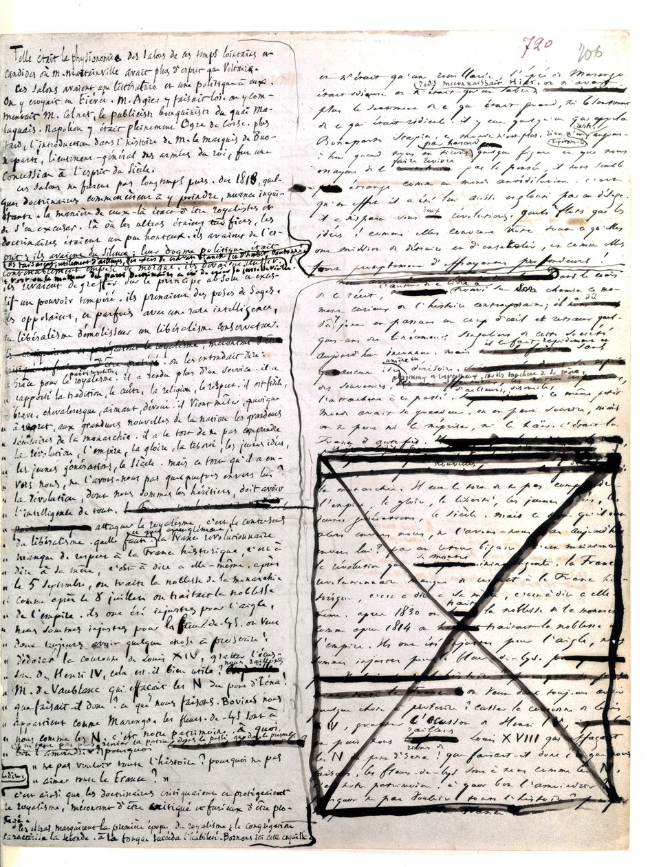 Autografiskt blad av "Les Miserables" av Hugo. 1845-1861 (dokument (brev)) av Victor Hugo