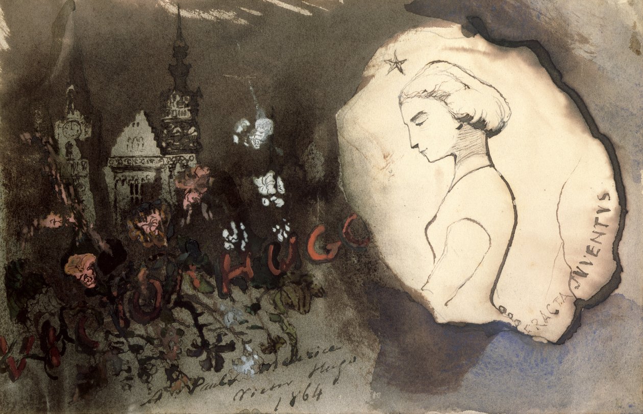 Fracta Juventus, 1864 (penna och bläck och gouache på papper) av Victor Hugo