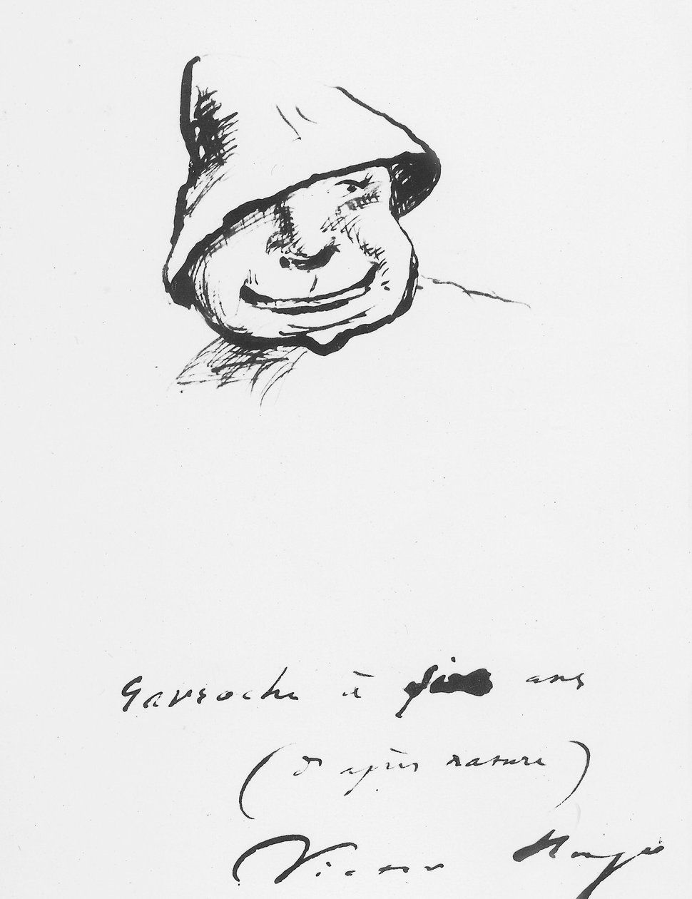 Gavroche vid fem år, teckning av Victor Hugo av Victor Hugo