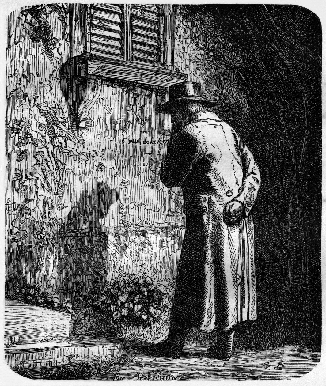 Jean Valjean, illustration till romanen "Les Miserables" av Victor Hugo (4:e delen: L