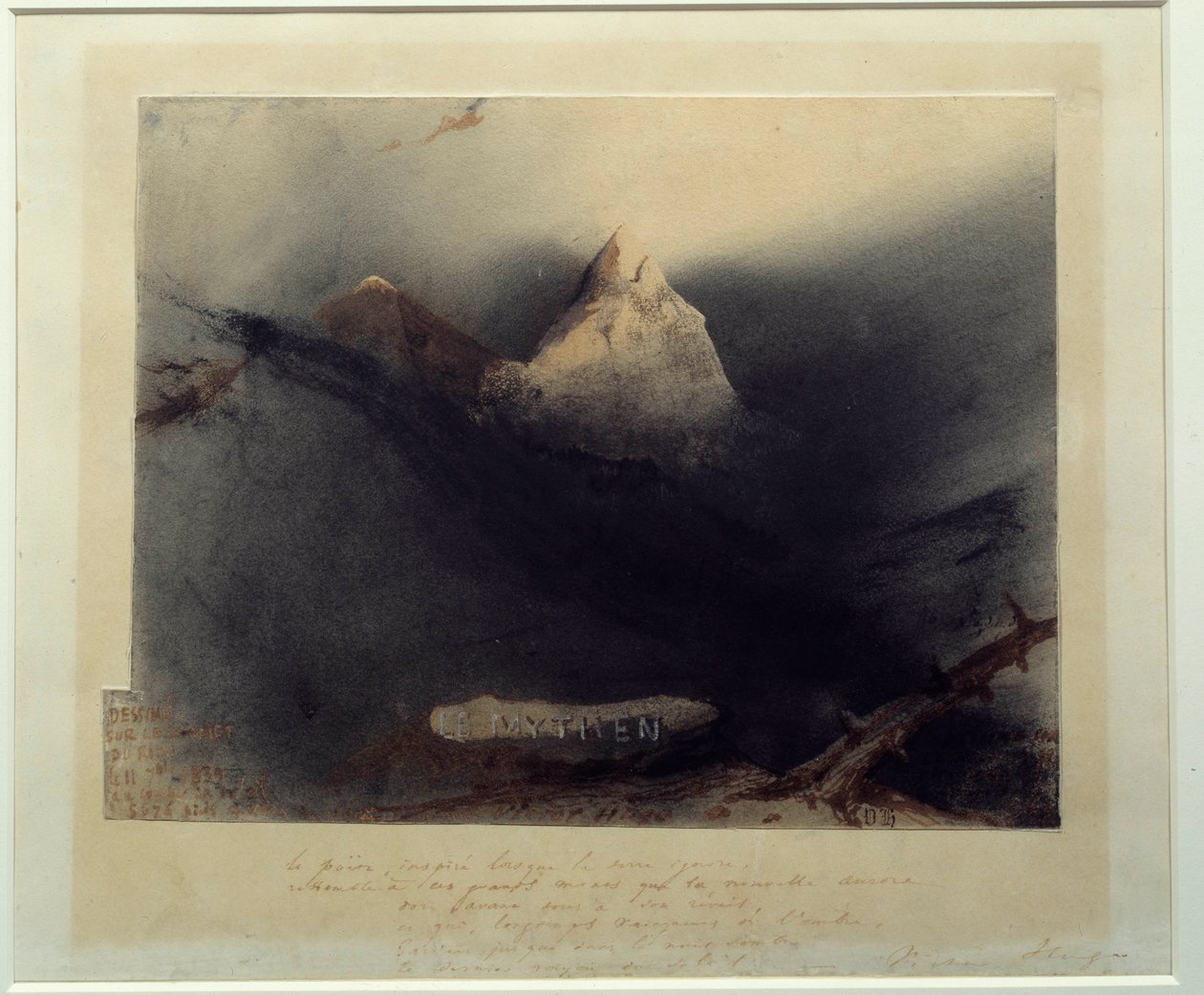 Myternas berg Teckning av Victor Hugo (1802-1885) 1839 Paris, Maison Victor Hugo av Victor Hugo