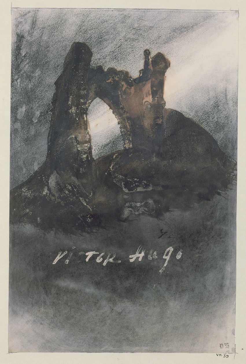 Ruinerna vid Groz-Nez, Jersey, eller The Arch (blyerts, tusch och sepia på papper) av Victor Hugo