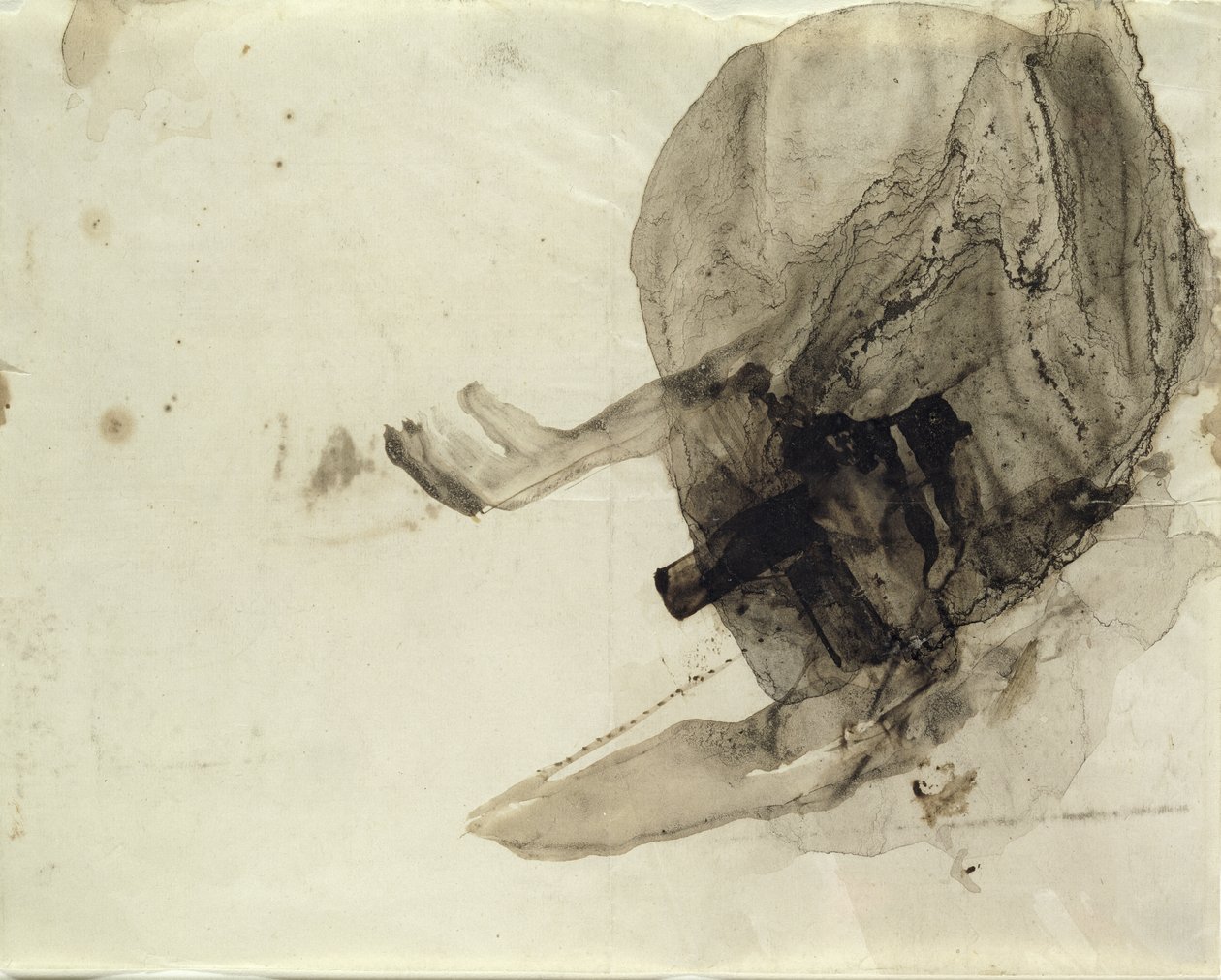 Utan titel, ca 1853-5 (bläcktvätt på papper) av Victor Hugo