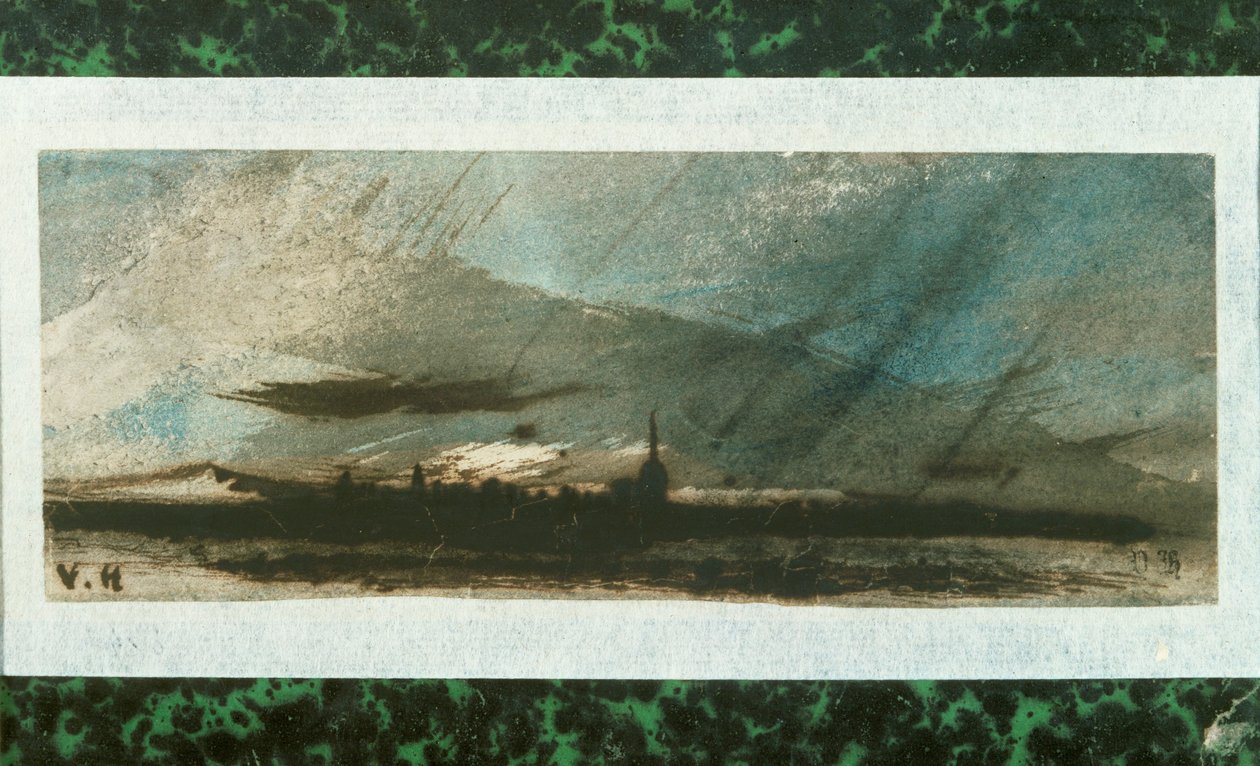 Ville au crespuscule Penna och tvätt... av Victor Hugo