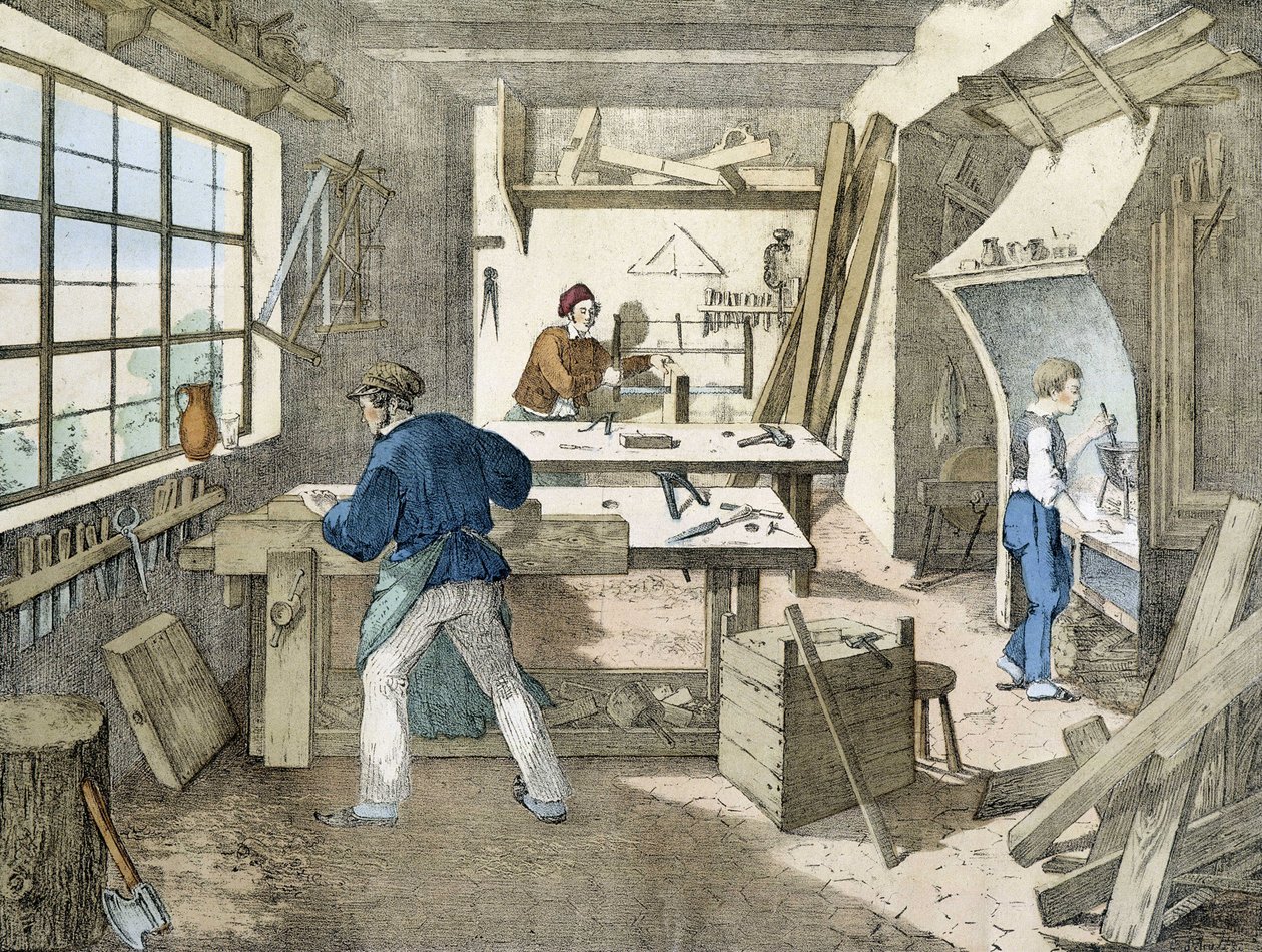 Snickaren, litho av Janson. 1800-talet. av Victor Janson