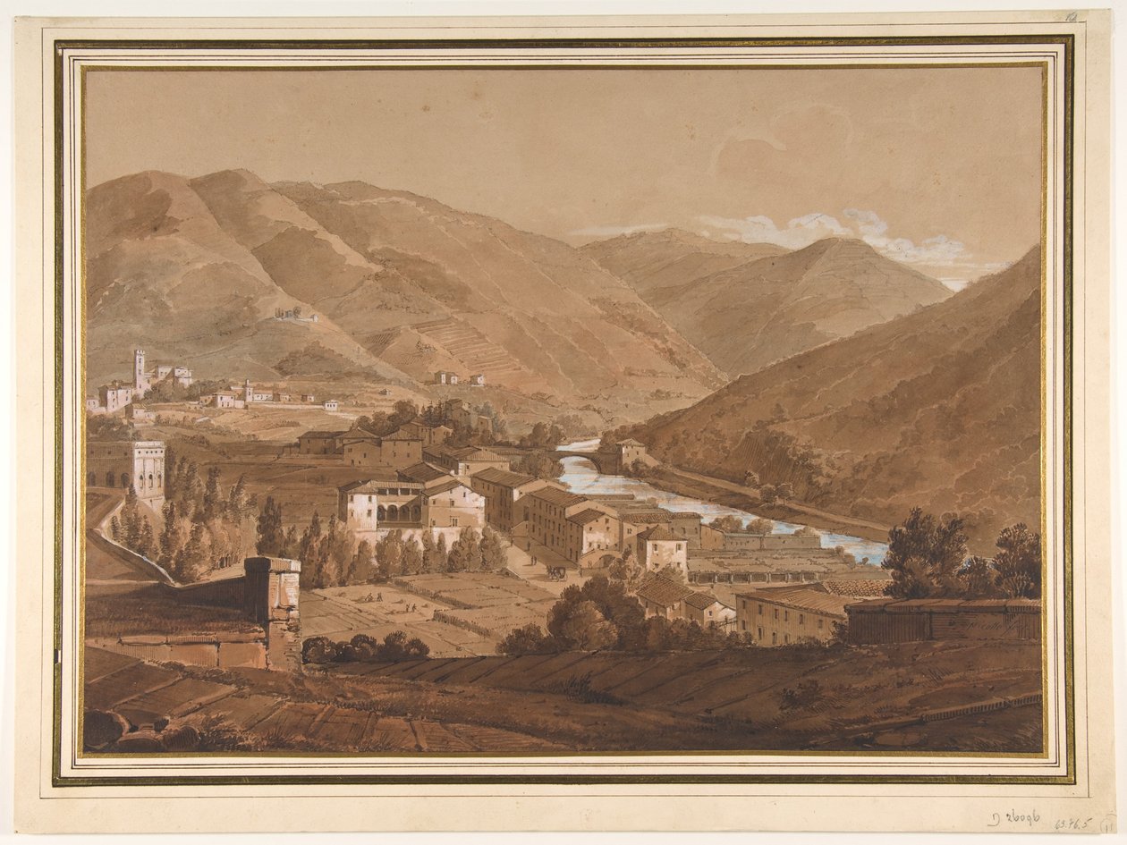 Stad i en alpin dal av Victor Jean Nicolle