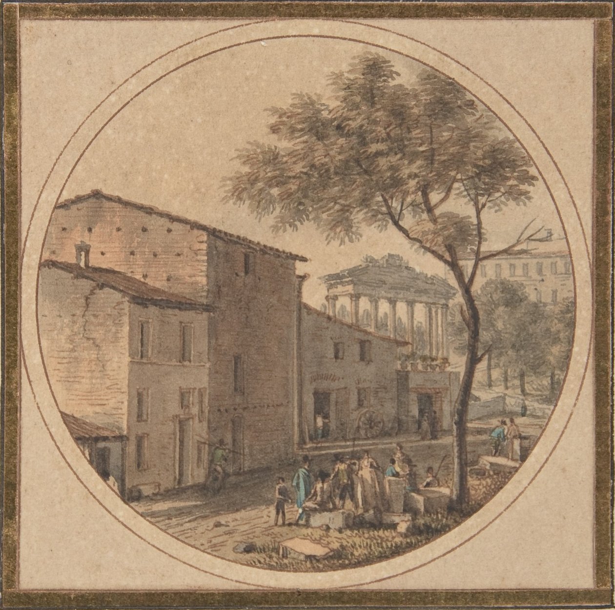 Utsikt över Forum Romanum med Saturnustemplet i bakgrunden av Victor Jean Nicolle