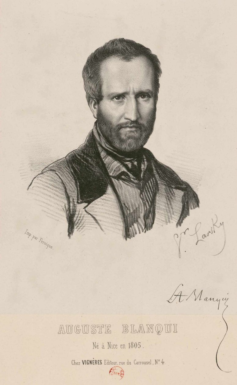 Porträtt av Louis-Auguste Blanqui 1805-1881, 1849. av Victor Larsky