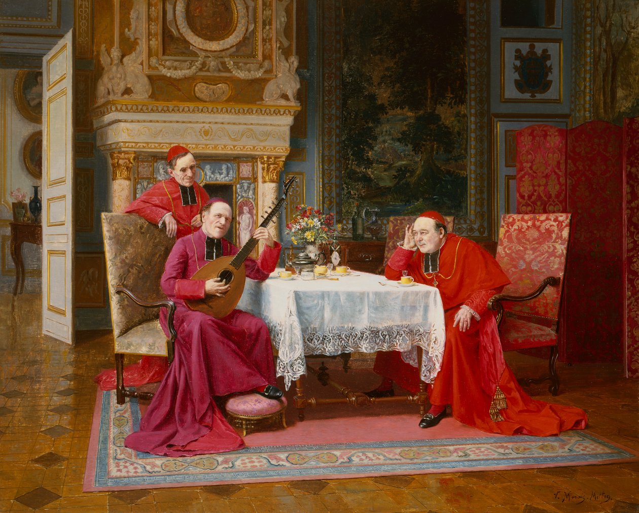 After Dinner Entertainment (olja på duk) av Victor Marais Milton