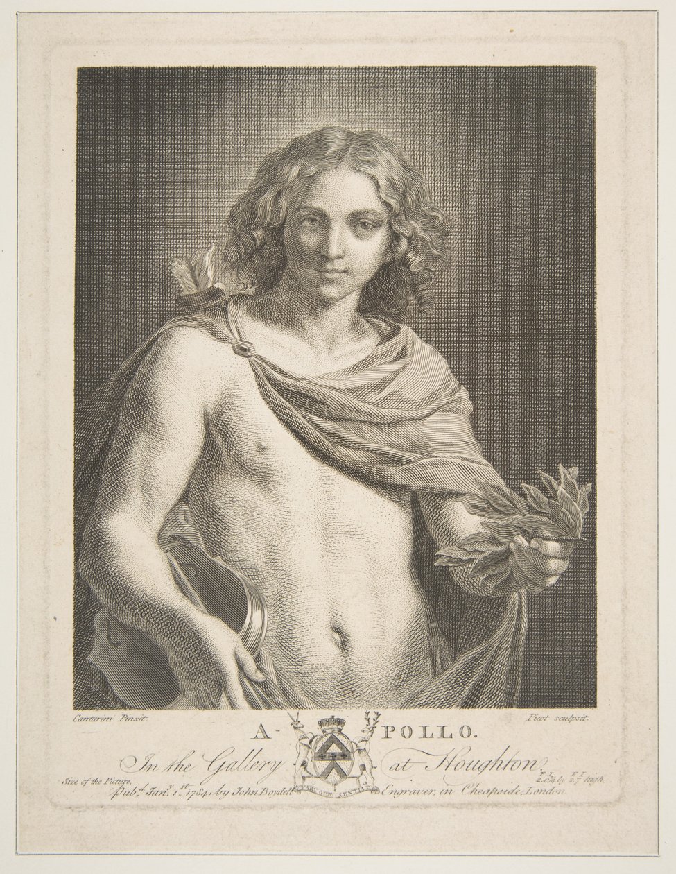 Apollo klädd i mantel och med lagergren och fiol, 1784. av Victor Marie Picot