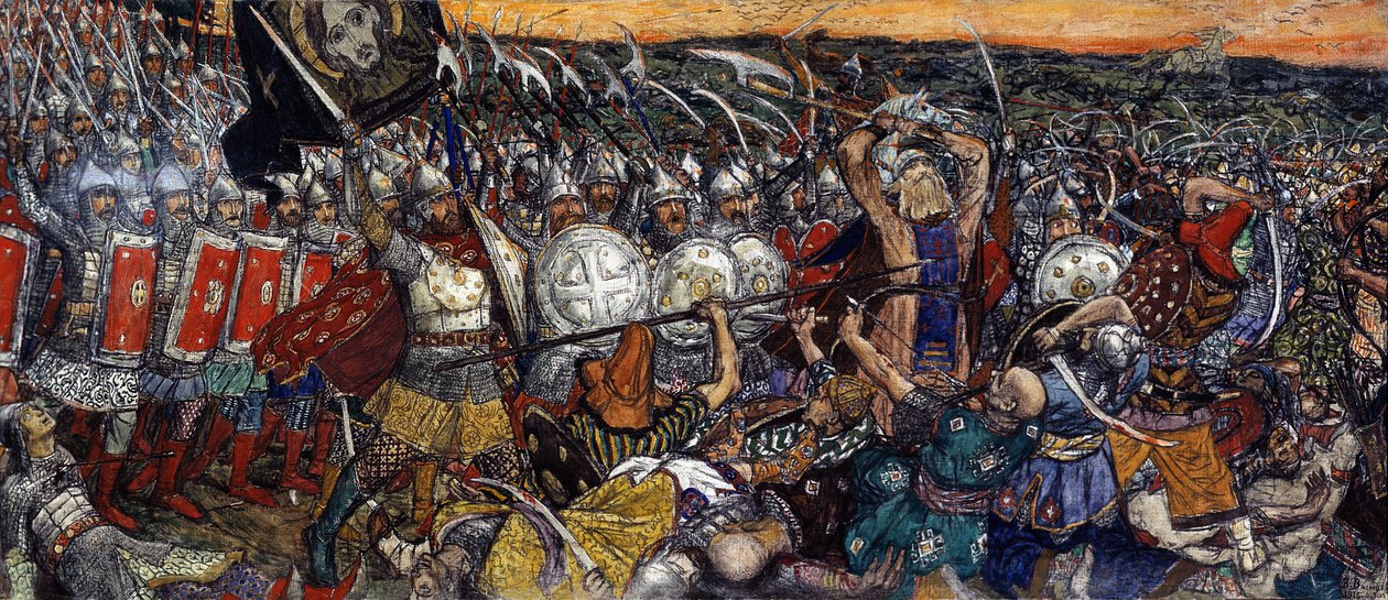 Bataille de Koulikovo - Slaget vid Kulikovo den 8 september av Victor Mikhailovich Vasnetsov