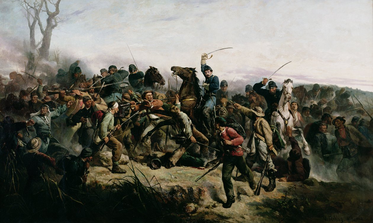 Löjtnant Henry B. Hiddens kavalleriladdning, 1862 av Victor Nehlig
