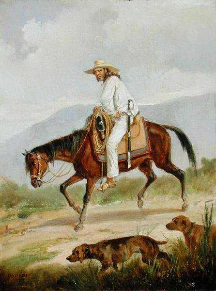 Walking the Dogs (olja på duk) av Victor Patricio de Landaluze