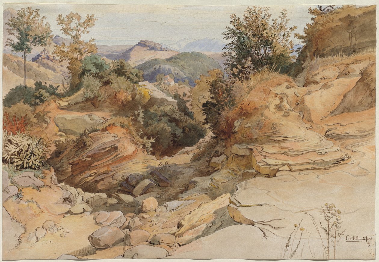 Sabine Hills och Rocca Santo Stefano, sett från Civitella av Victor Paul Mohn