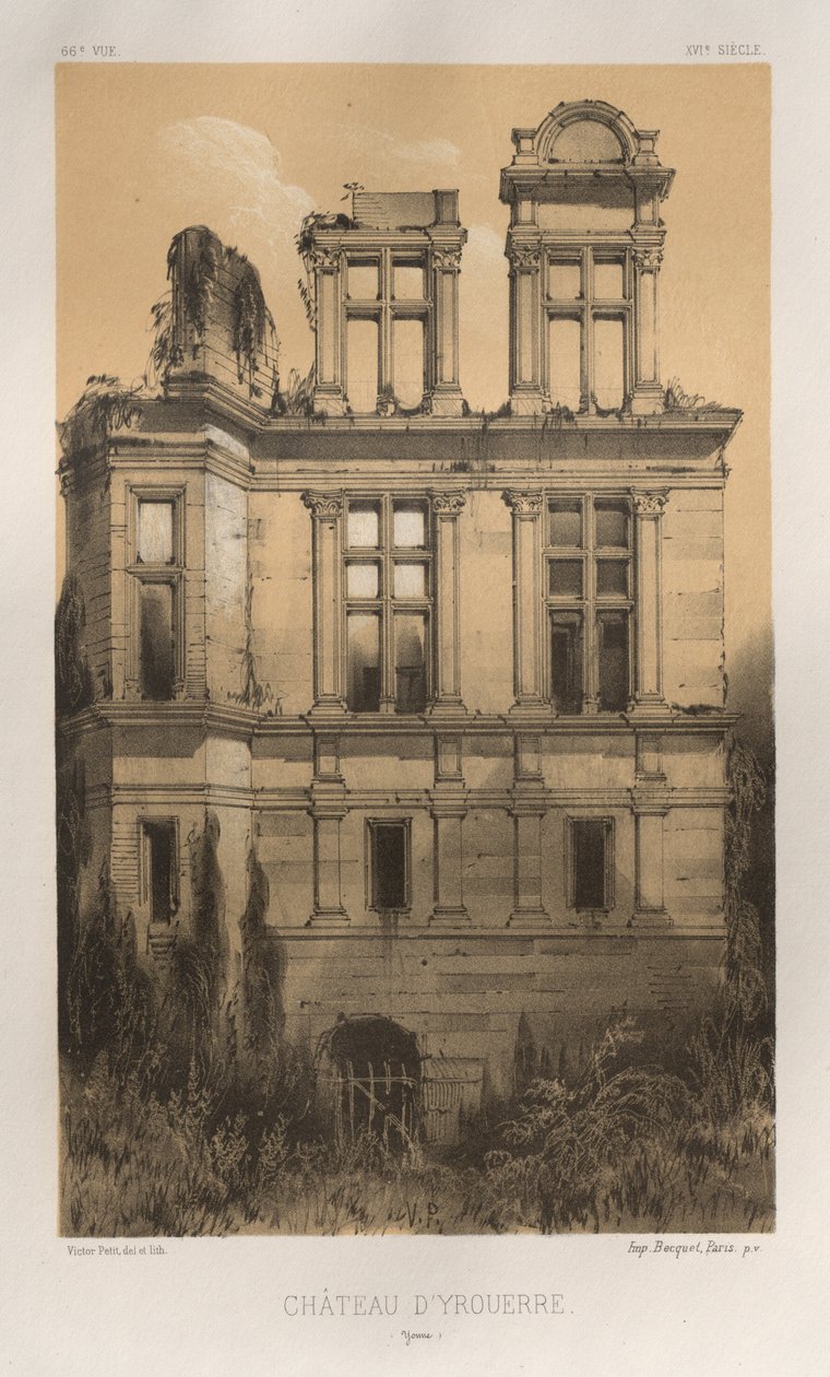 Pittoresk arkitektur eller monument från 1400-talet. Och XVI:e. Århundraden: Slott i Frankrike av XV och XVI århundraden: Pl. 66, Château D