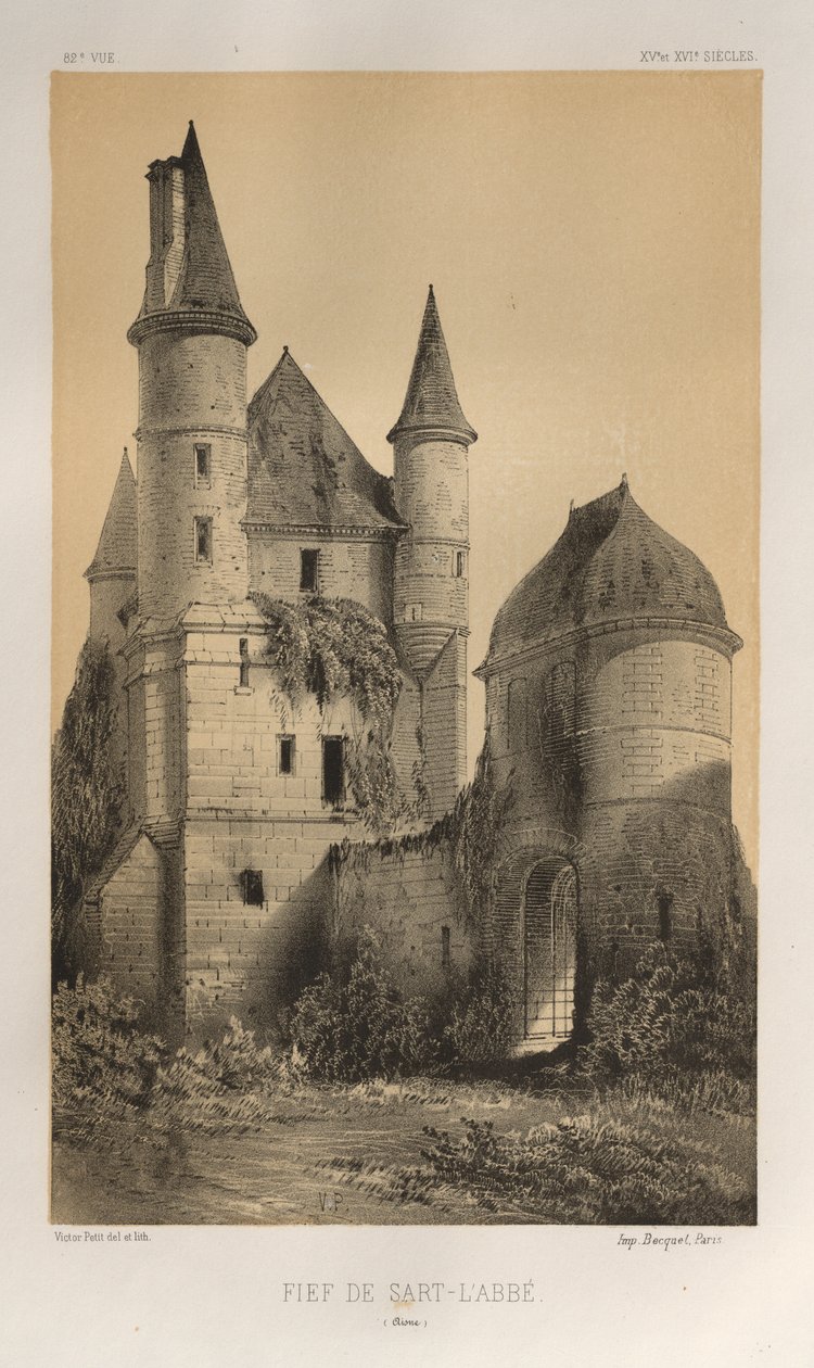 Pittoresk arkitektur eller monument från 1400-talet. Och XVI. Århundraden: Slott i Frankrike från XV och XVI århundraden: Pl. 82, Len Sart-l