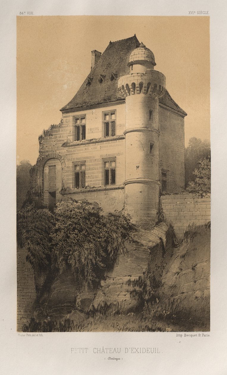 Pittoresk arkitektur eller monument från 1400-talet. Och XVI. Århundraden: Frankrikes slott från XV och XVI århundraden: Pl. 84, Petit Château d