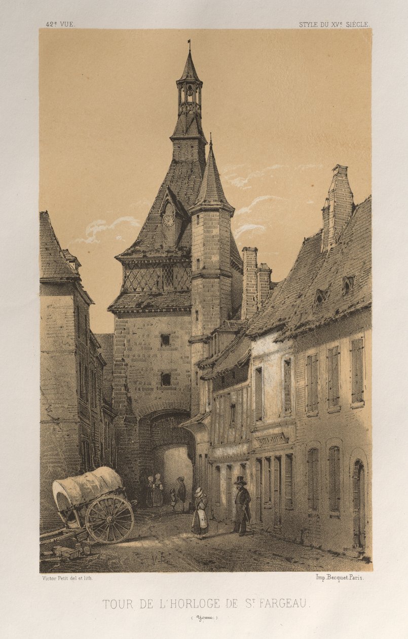 Pittoresk arkitektur eller monument från 1400-talet. Och XVI. Århundraden: Frankrikes slott av XV och XVI århundraden: Pl. 42, Tour De L