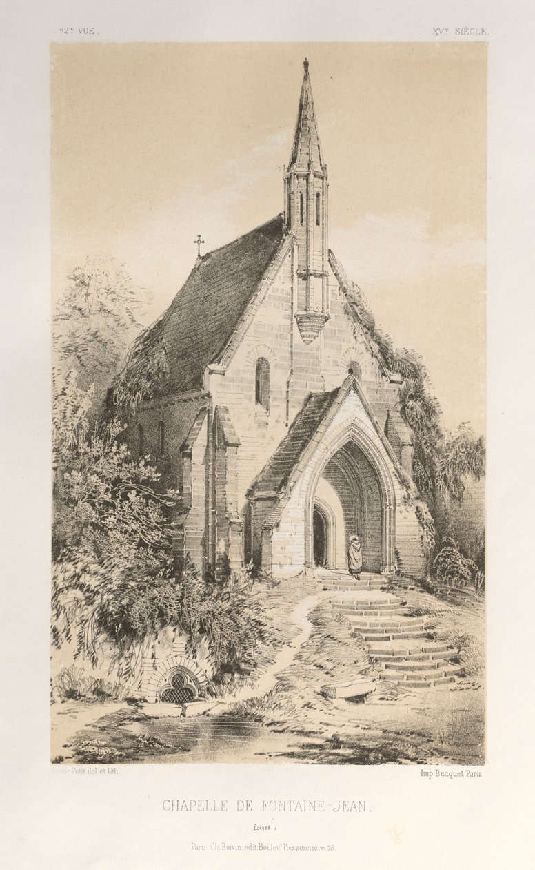...Pl.22, Fontaine-Jean Loirets kapell, publicerad 1860. av Victor Petit