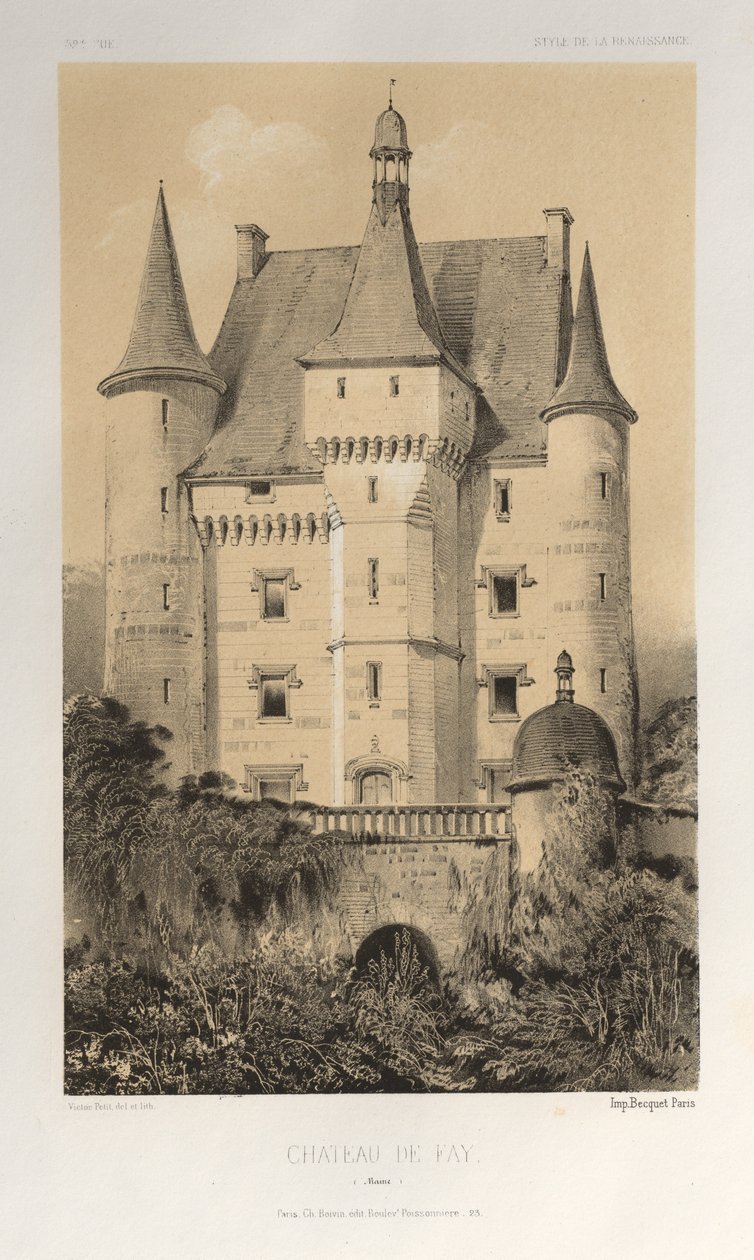 ...Pl. 52, Château De Fay Maine, 1860. av Victor Petit