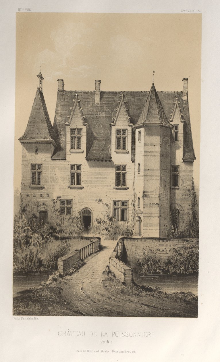 ...pl. 57, Chateau De La Poissonniere Sarthe, 1860. av Victor Petit