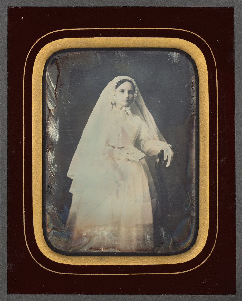 Porträtt av en flicka,ca. 1853 (foto) av Victor Plumier