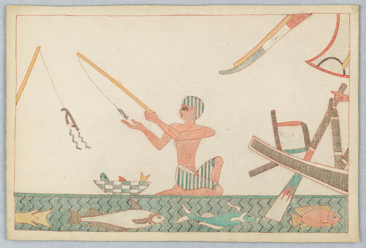 Den lilla fisken och fiskaren, illustration till Aesops fabler av Victor Wilbour