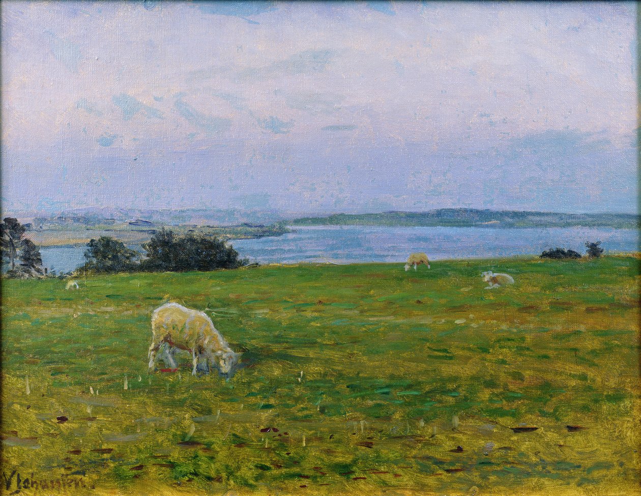 Sheep Grazing, Osterby, Skagen av Viggo Johansen
