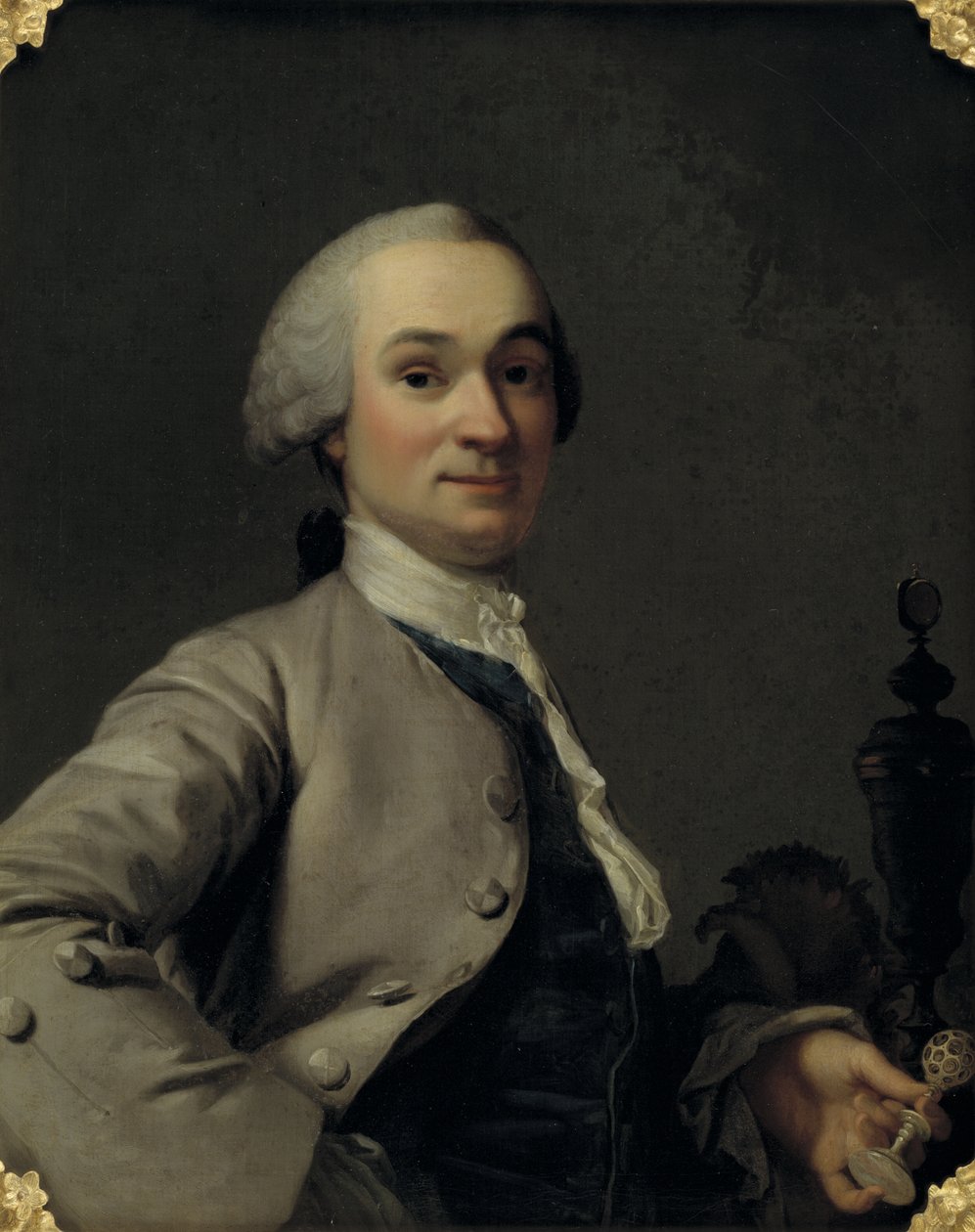 Porträtt av Lorenz Spengler, Ivory Turner och intendent för Royal Danish Kunstkammer av Vigilius Eriksen
