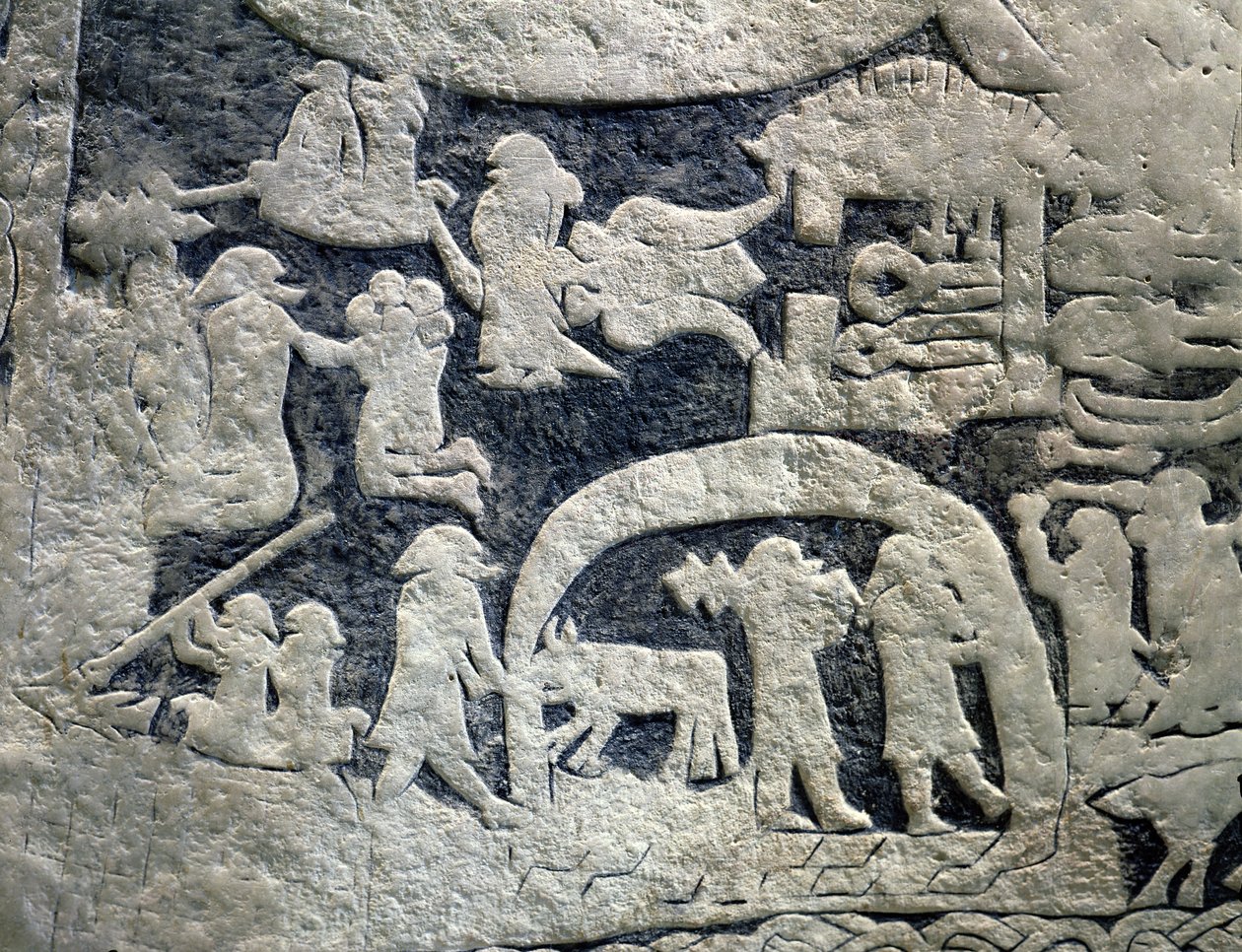 Detalj av legenden om Valhalla, från Gotlandsstenen av Viking