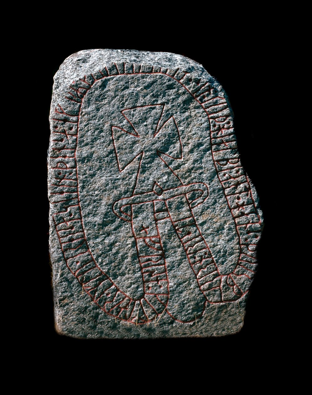 Viking: Runsten med korsgraffiti. 900-talet. av Viking