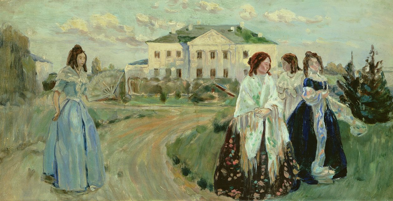 En promenad vid solnedgången, 1903 av Viktor Elpidiforovich Borisov Musatov