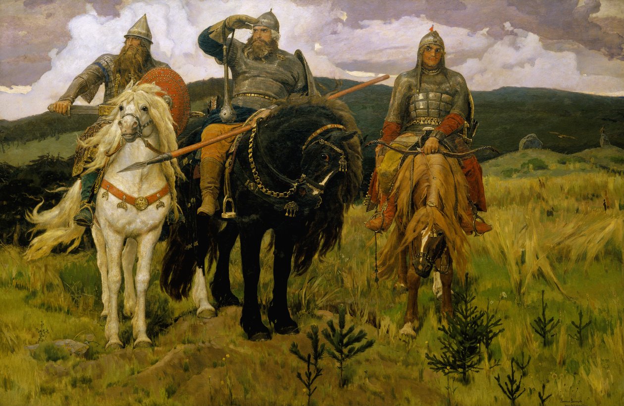 Heroes (Bogatyri) av Viktor Mikhaylovich Vasnetsov