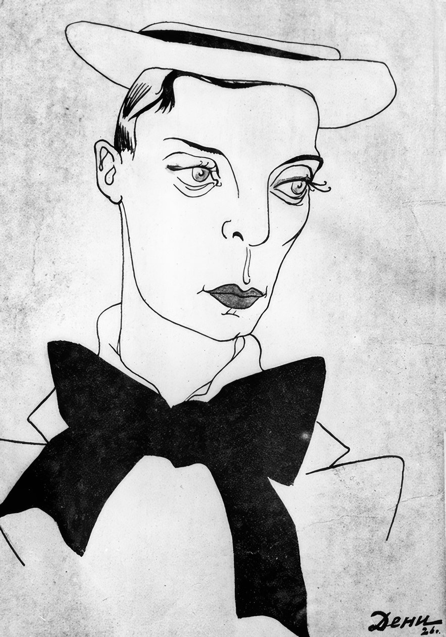 Karikatyr av Buster Keaton av Viktor Deni