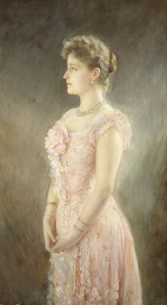 Porträtt av kejsarinnan Alexandra Fyodorovna av Ryssland 1872-1918, hustru till tsar Nicholas II, 1901 av Viktor Karlovich Stemberg
