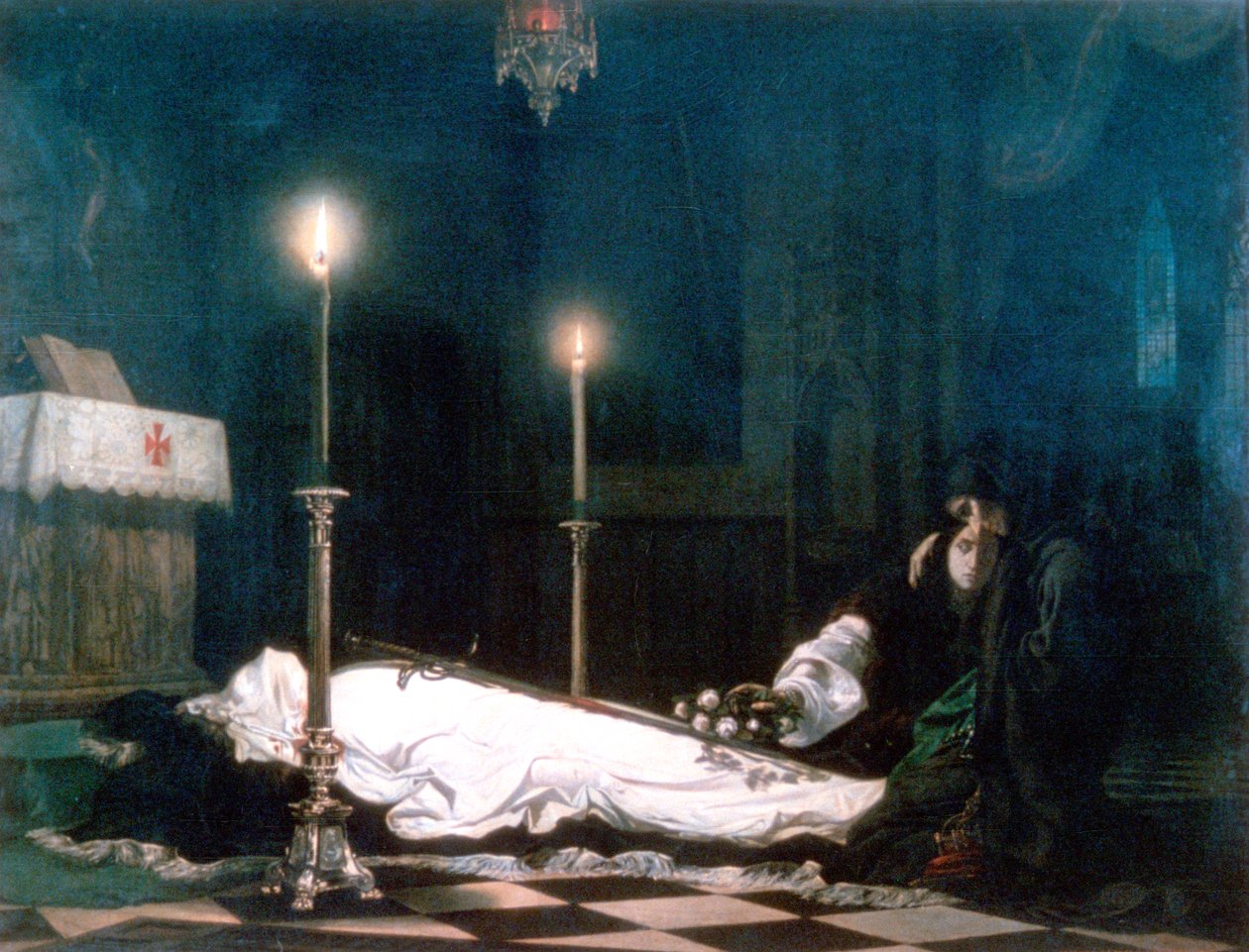 Laszlo Hunyadi på Bier, 1859 av Viktor Madarász