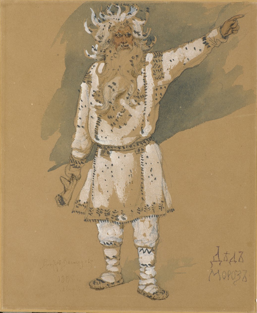 Farfar Frost. Kostymdesign för operan Snow Maiden av N. Rimsky-Korsakov, 1885 av Viktor Mikhaylovich Vasnetsov