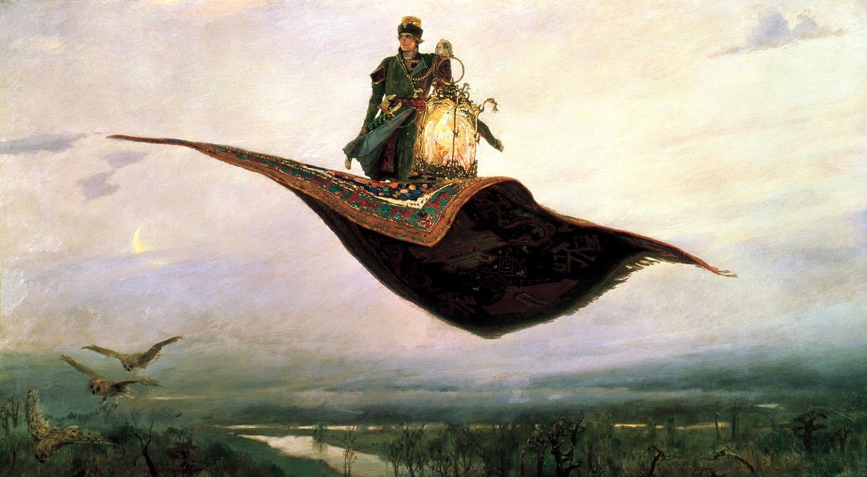 Rider på en flygande matta, 1880 av Viktor Mikhaylovich Vasnetsov